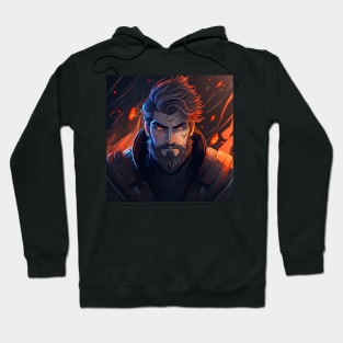 Viking Male Artistic, Walking in Fire Hoodie